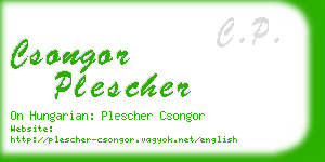 csongor plescher business card
